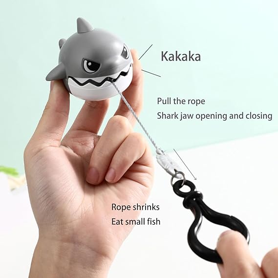 Cartoon Shark Keychain with Pull Pendant