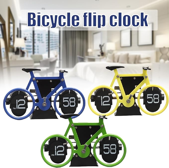 Bicycle Shaped Retro Flip Down Clock