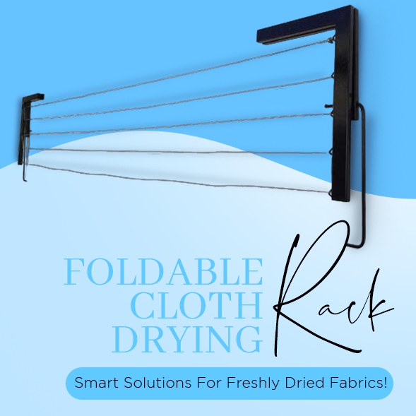 Space Saving Foldable Wall Mount Cloth Drying Stand