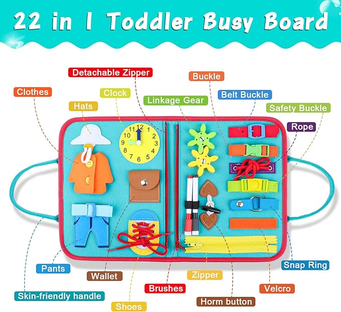 Busy Board Preschool Activities Board for Developing Kids Skills
