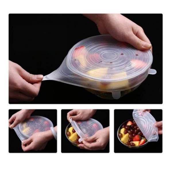 Resuable silicon stretch lids - SET OF 6 (PREMIUM QUALITY)