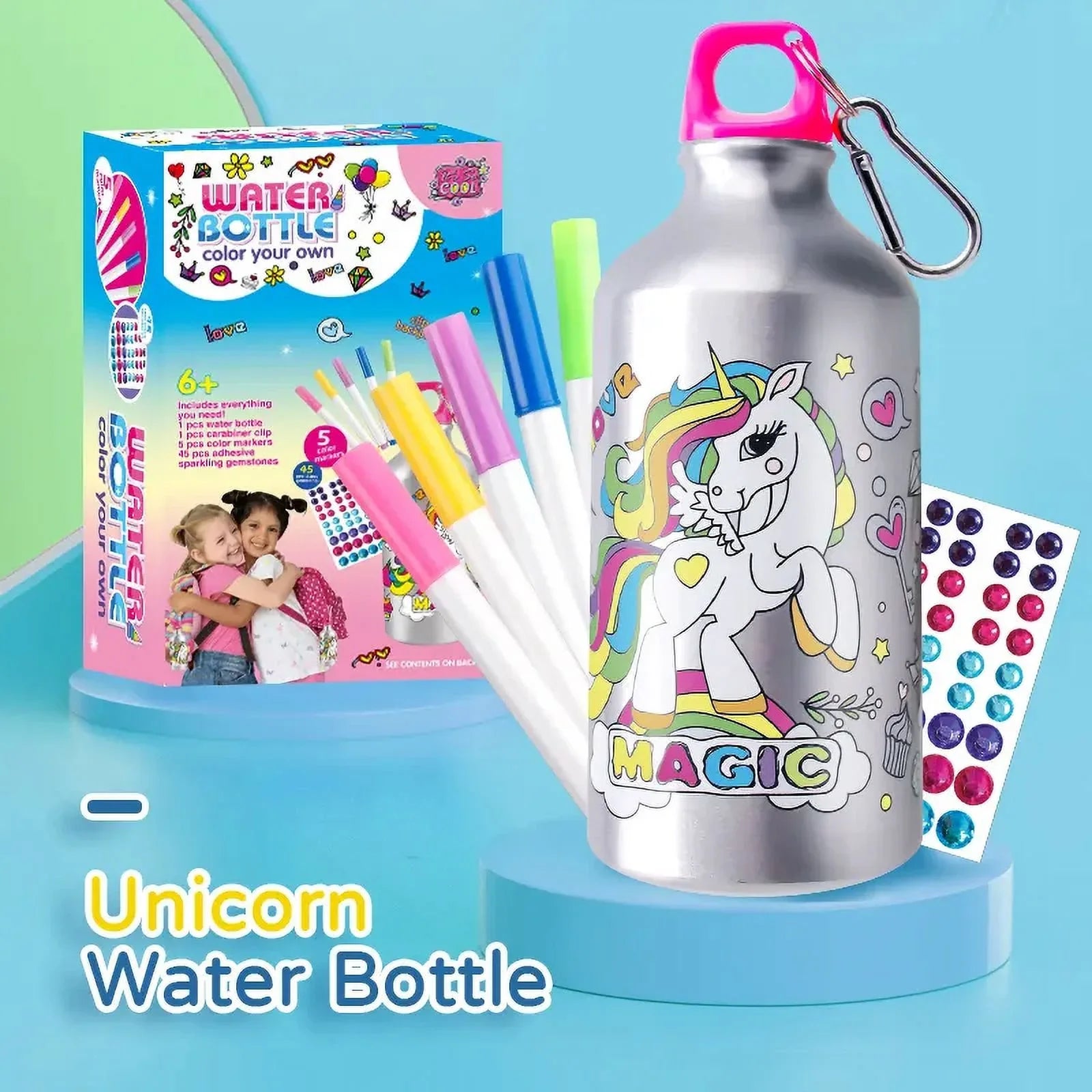 Best DIY Unicorn Aluminum Water Bottle and Color Your Own Water Bottles
